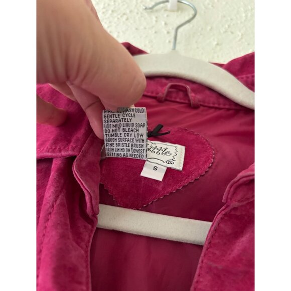 Live A Little Womens Pink Leather Snap Button Collared Jacket Size S - Picture 5 of 8